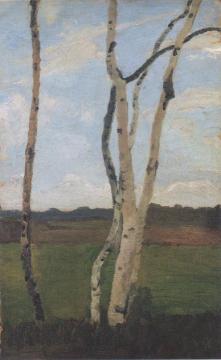 Landscape with Birches Artwork by Paula Modersohn-Becker