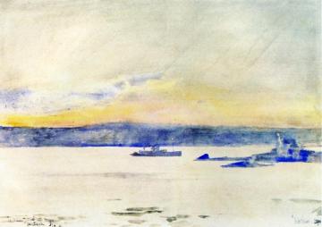 Afterglow, Gloucester Harbor Artwork by Frederick Childe Hassam