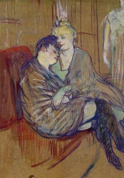 The Two Girlfriends Artwork by Henri de Toulouse-Lautrec