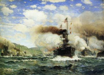 Naval Battle Artwork by James Gale Tyler