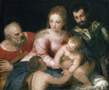 The Holy Family With The Young Saint John The Baptist And Saint George Artwork by Paolo Veronese