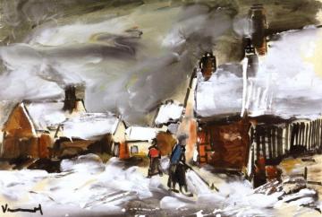 Village In The Snow Artwork by Maurice De Vlaminck