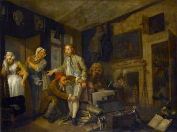 A Rake's Progress: 1.  The Rake Taking Possession Of The Estate Artwork by William Hogarth