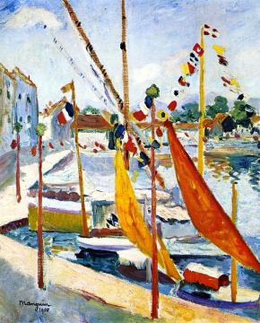 July 14 in Saint-Tropez, Left Side Artwork by Henri Manguin