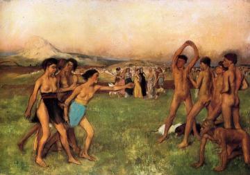 The Young Spartans Exercising Artwork by Edgar Degas