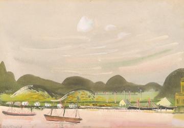 Coastal View With Mountains, South America Artwork by Boris Grigoriev