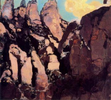 Snowy Montserrat Artwork by Hermen Anglada Camarasa