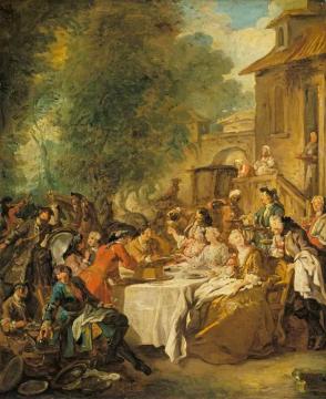 A Hunt Breakfast Artwork by Jean François De Troy