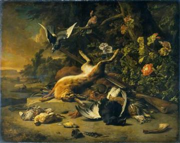 Dead Game And Small Birds Artwork by Jan Weenix