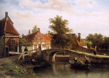 View On Enkhuizen Artwork by Cornelius Springer