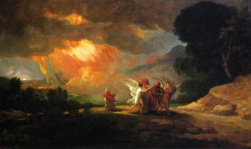 Lot Fleeing From Sodom Artwork by Benjamin West