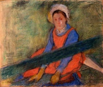 Woman Seated on a Bench Artwork by Edgar Degas