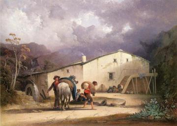Old Mill, Miller and Horse Artwork by Joshua Shaw
