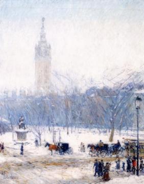 Madison Square - Snowstorm Artwork by Frederick Childe Hassam