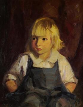 Boy In Blue Overalls Artwork by Robert Henri