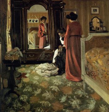 Interior, Bedroom With Two Figures Artwork by Felix Vallotton