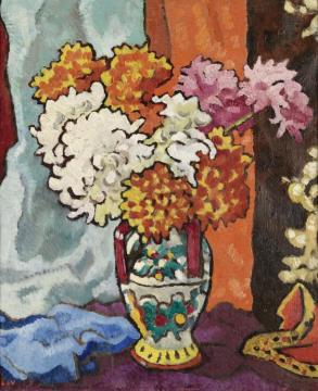 Vase Of Dahlias Artwork by Louis Valtat