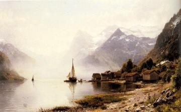 Norwegian Fjord With Snow Capped Mountains Artwork by Anders Monsen Askevold