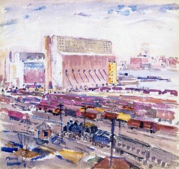 Freight Yard Artwork by John Marin