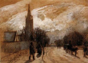 Study for 'All Saints' Church, Upper Norwood' Artwork by Camille Pissarro