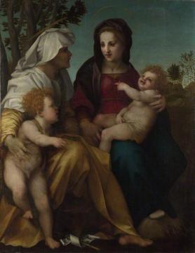 The Madonna and Child with Saint Elizabeth and John the Baptist Artwork by Andrea del Sarto