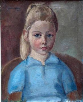 Portrait of Painter's Granddaughter Anne Artwork by Jan Sluyters
