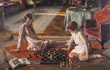 The Chess Players Artwork by Sir John Lavery