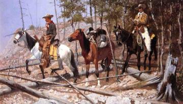 Prospecting for Cattle Range Artwork by Frederic Remington