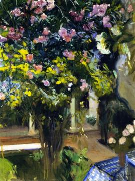 Oleanders in the Patio of the Sorolla House Artwork by Joaquin Sorolla y Bastida