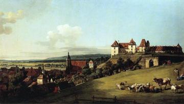 Fortress of Sonnenstein above Pirna Artwork by Bernardo Bellotto