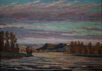 Dordogne : Vue sur Castelnau-Bretenoux Artwork by Georges Emile Lebacq