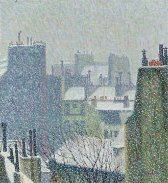 The Roofs Of Paris Under The Snow Artwork by Auguste Herbin