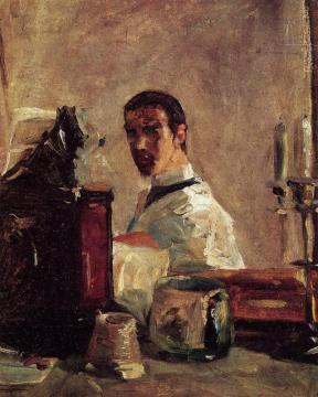 Self Portrait In Front Of A Mirror Artwork by Henri de Toulouse-Lautrec