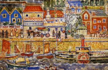 Boat Landing, Dinnard Artwork by Maurice Prendergast