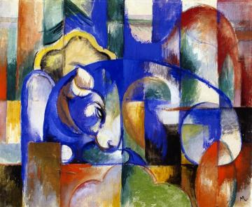 Lying Bull Artwork by Franz Marc