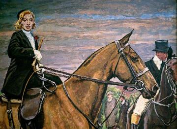 Mademoiselle Cecile Lavigne at Grandes Ventes Artwork by Laura Sylvia Gosse