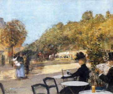 At the Cafe Artwork by Frederick Childe Hassam