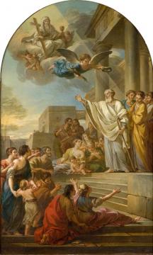 Study For St Denis Preaching In France Artwork by Joseph Marie Vien