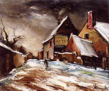 Village In The Snow Artwork by Maurice De Vlaminck