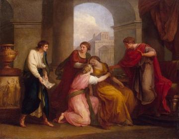 Virgil Reading The Aeneid To Augustus And Octavia Artwork by Angelica Kauffmann