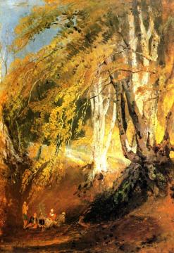 A Beech Wood with Gipsies Round a Camp Fire Artwork by Joseph Mallord William Turner