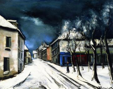 Village In The Snow Artwork by Maurice De Vlaminck