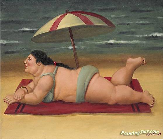 The Beach Artwork by Fernando Botero