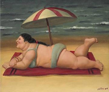 The Beach Artwork by Fernando Botero