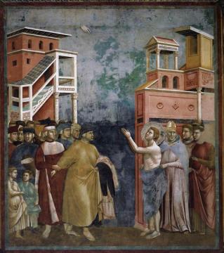 Legend Of St Francis: 5. Renunciation Of Wordly Goods (upper Church, San Francesco, Assisi) Artwork by Giotto di Bondone