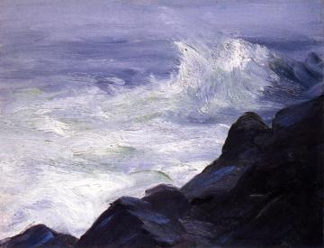 Marine - Break Over Sunken Rock, Storm Sea Artwork by Robert Henri