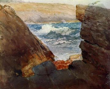 Through the Rocks Artwork by Winslow Homer