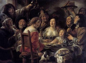 The King Drinks Artwork by Jacob Jordaens