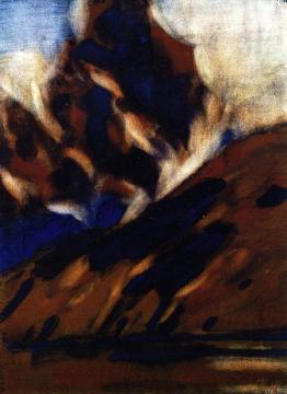 Mountain with Dark Cloud Artwork by Christian Rohlfs