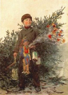 Berlin Boy From The Christmas Market Artwork by Franz Skarbina